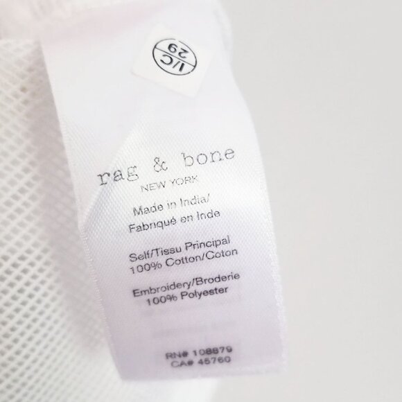 NEW Rag & Bone Clem Eyelet Embroidered Trim 100% Cotton Tank White $198 Sheer - Picture 13 of 16